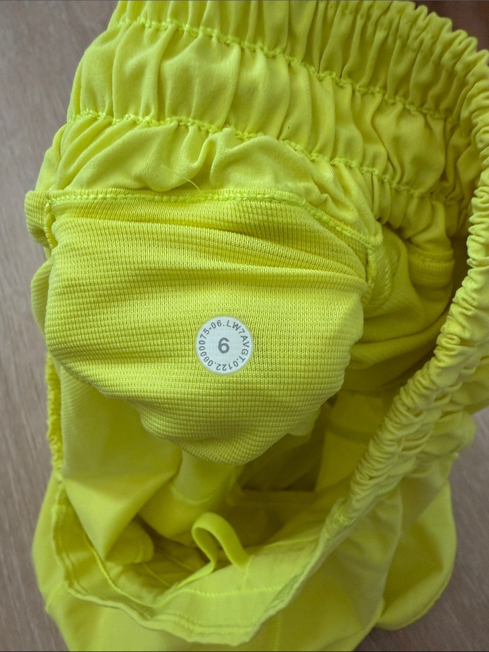Lululemon Neon Yellow Women's Hotty Hot Athletic Run Shorts - Picture 3 of 5
